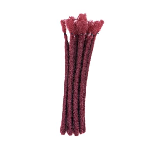 perfeclan 10 Stücke Haarverlängerungen Dreadlock DIY einfach zu installieren 20 cm Twist Braid Fleckenhaar für Frauen Männer Dating Cosplay Reisen, Rot von Perfeclan
