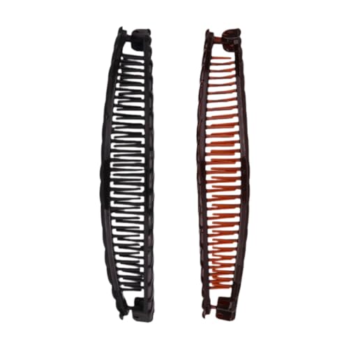 perfeclan 2 Stück Bananen-Haarspange, Pferdeschwanz-Haarhalter, Haar-Accessoires, flexibel, Haarspangen, Bananenspange für Menschen mit weniger Haar von Perfeclan