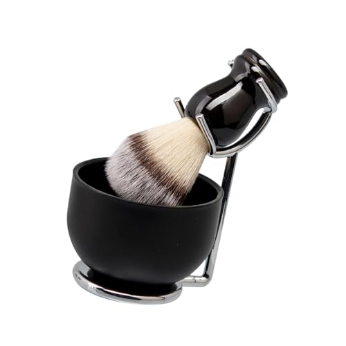 perfeclan 3 Stück Rasierset für Männer Rasierpinsel Pflege praktische tragbare leichte Rasierschüssel und Bürstenständer für den Menschen, Schwarz perfeclan 3 Stück Rasierset für Männer Rasierpinsel Pflege praktische tragbare leichte Rasierschüssel und Bürstenständer für den Menschen, Schwarz von Perfeclan