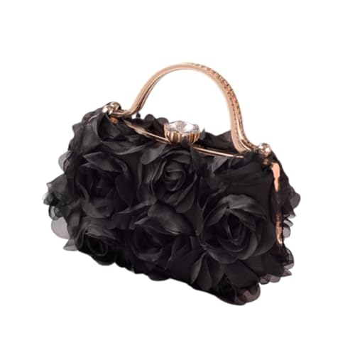 perfeclan Abendbeutel Abnehmbarer Kettenabendkupplung für Karten Handyschlüssel, Schwarz von Perfeclan