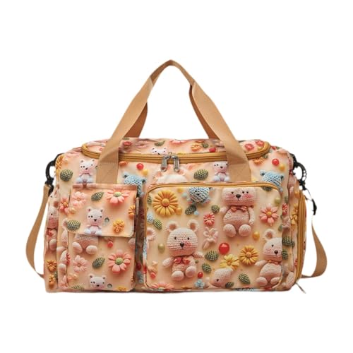 perfeclan Aufbewahrungsbehälter Gymnastik-Handtasche Tragbarer Freizeit-Tagesrucksack Niedliche Gepäck-Schultertasche Reisetasche für Mädchen zum Training, Gelb von Perfeclan