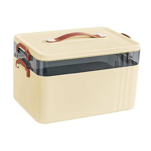 perfeclan Aufbewahrungsbox, Organizer für Versorgung, mit Deckel, eleganter tragbarer Erste-Hilfe-Koffer für Drom, Haushalt, Büro, 2 Schichten von Perfeclan