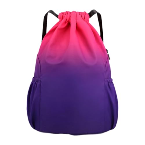 perfeclan Basketball-Aufbewahrungstasche mit Kordelzug, tragbar, große Kapazität, zusammenklappbar, für Sport, Sporttasche für Rugbybälle, Rotblau von Perfeclan