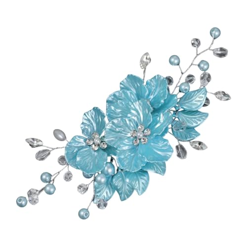 perfeclan Braut Haarnadel Zubehör Dekorative Mode Leichte Urlaub Geschenk Party Favor Haar Clip Kopfschmuck Kopfstück Mädchen, Blau von Perfeclan