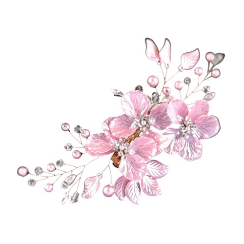 perfeclan Braut Haarnadel Zubehör Dekorative Mode Leichte Urlaub Geschenk Party Favor Haar Clip Kopfschmuck Kopfstück Mädchen, Golddraht Rosa von Perfeclan