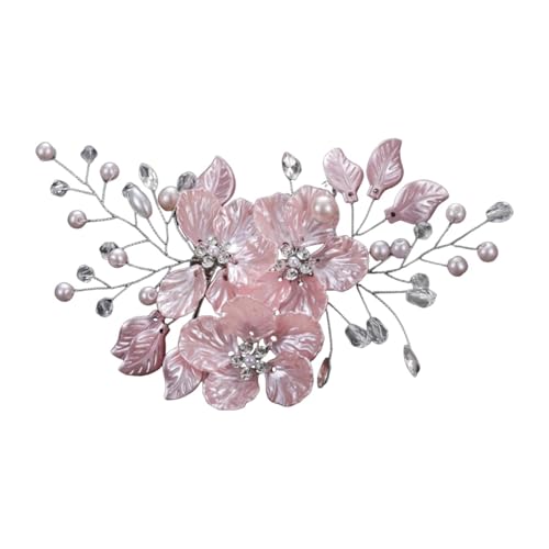 perfeclan Braut Haarnadel Zubehör Dekorative Mode Leichte Urlaub Geschenk Party Favor Haar Clip Kopfschmuck Kopfstück Mädchen, Silberdraht Rosa von Perfeclan