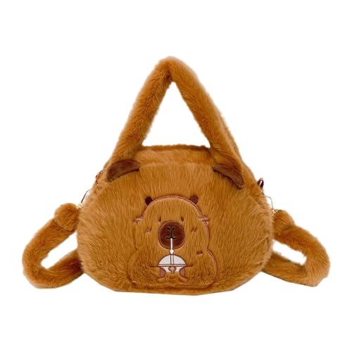 perfeclan Capybara-Umhängetasche, weich, bezaubernd, niedlich, Plüschtasche für Pendeln, Picknick, Camping von Perfeclan