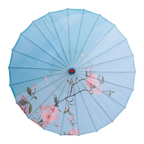 perfeclan Chinesischer Regenschirm aus Ölpapier, klassischer Tanzschirm, Blumendruck, orientalischer Sonnenschirm für Bühnenauftritte, Cosplay, Foto-Requisiten, Style A von Perfeclan