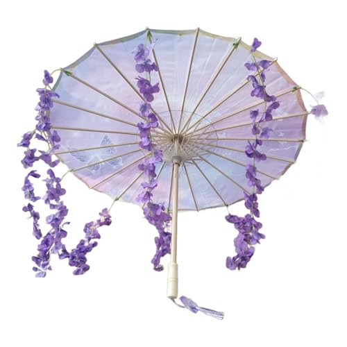 perfeclan Chinesischer japanischer Regenschirm aus geöltem Papier, handgefertigt, 81,3 cm, klassischer Tanzschirm, Lila Schmetterling perfeclan Chinesischer japanischer Regenschirm aus geöltem Papier, handgefertigt, 81,3 cm, klassischer Tanzschirm, Lila Schmetterling von Perfeclan