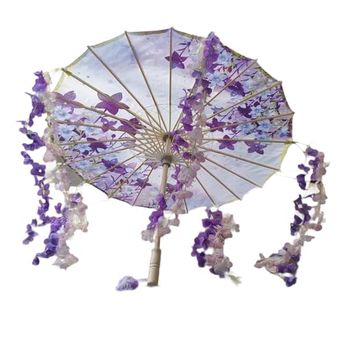 perfeclan Chinesischer japanischer Regenschirm aus geöltem Papier, handgefertigt, 81,3 cm, klassischer Tanzschirm, Lila Und Rosa perfeclan Chinesischer japanischer Regenschirm aus geöltem Papier, handgefertigt, 81,3 cm, klassischer Tanzschirm, Lila Und Rosa von Perfeclan