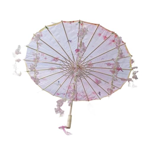 perfeclan Chinesischer japanischer Regenschirm aus geöltem Papier, handgefertigt, 81,3 cm, klassischer Tanzschirm, Rosa perfeclan Chinesischer japanischer Regenschirm aus geöltem Papier, handgefertigt, 81,3 cm, klassischer Tanzschirm, Rosa von Perfeclan