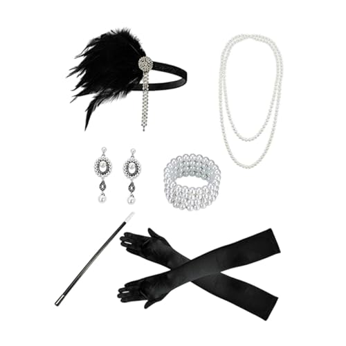 perfeclan Damen-Accessoires-Set im Stil der 1920er-Jahre mit Stirnband, Dekoration, Schmuck, Kopfschmuck für Party, Style D perfeclan Damen-Accessoires-Set im Stil der 1920er-Jahre mit Stirnband, Dekoration, Schmuck, Kopfschmuck für Party, Style D von Perfeclan