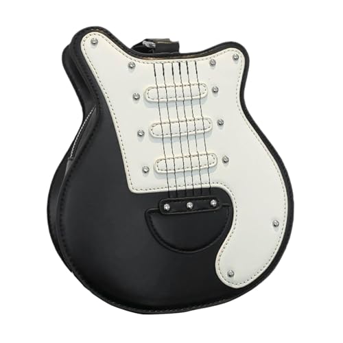 perfeclan Damen Gitarren förmige Umhängetasche Damen Crossbody-Tasche für Konzert Feiertage Party, Schwarz von Perfeclan