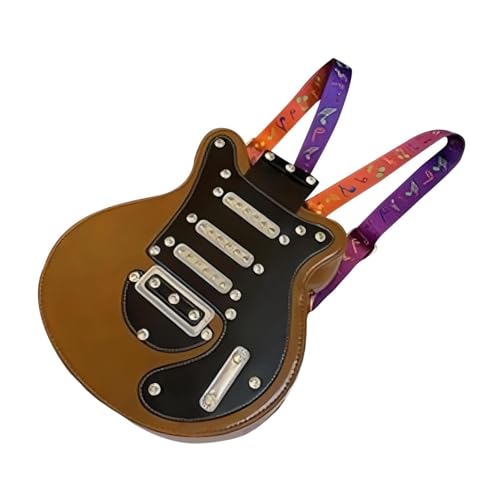 perfeclan Damen-Rucksack in Gitarrenform für, Büro, Arbeit, Camping, Einkaufen, Braun von Perfeclan