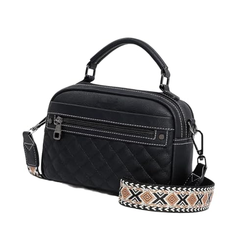 perfeclan Damen-Umhängetasche, Schultertasche, Umhängetasche, für Shopping, Dating, Pendeln, Veranstaltungen, Schwarz von Perfeclan