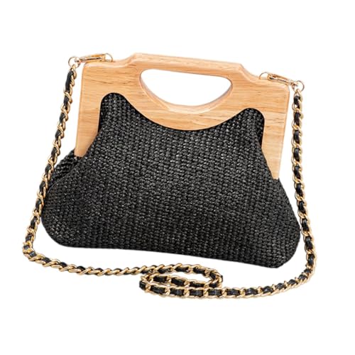 perfeclan Damen-Umhängetasche, schicke Strand-Umhängetasche für den Weg zur Arbeit, auf der Straße, auf Reisen und beim Einkaufen, Schwarz von Perfeclan