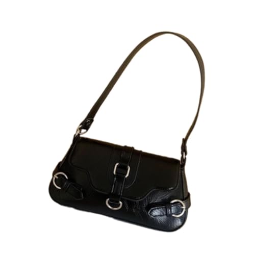perfeclan Damen Umhängetasche aus PU-, große Kapazität, Schultertasche, Schwarz von Perfeclan