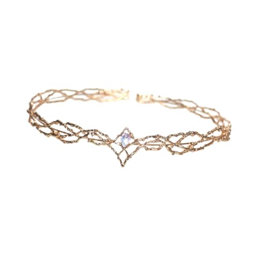 perfeclan Geburtstag Tiara Krone Legierung Kopfbedeckung Feenkrone für Abschlussball Foto Requisiten Kostüm, Weiße Strasssteine von Perfeclan