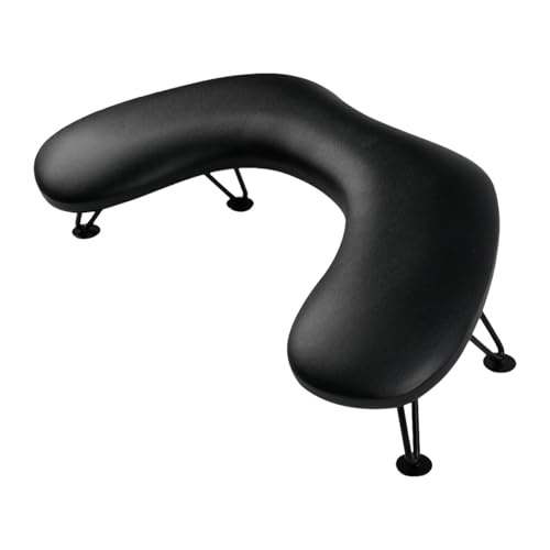 perfeclan Handauflage für Salon-Nagelkunst, Maniküre-Nagelwerkzeug, Nagelkunst-Zubehör, U-förmiges, rutschfestes, bequemes Nagel-Armauflage-Kissen für Geschenke, Schwarz von Perfeclan