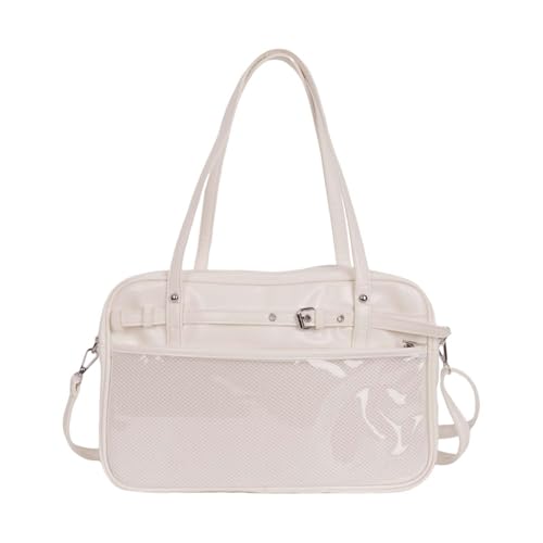 perfeclan Handtasche Damen Mädchen Satchel Mode Vielseitig Japanisch Stilvoll Schultertasche, Weiß von Perfeclan