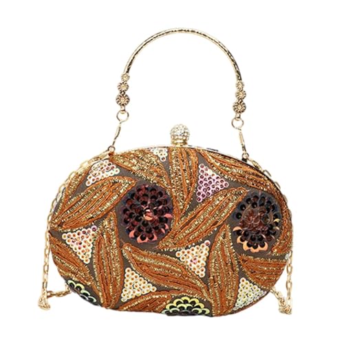perfeclan Handtasche für Frauen -Geldbeutel Abendbeutel Umhängetasche Satchel Tragbare Hochzeit, Braun von Perfeclan