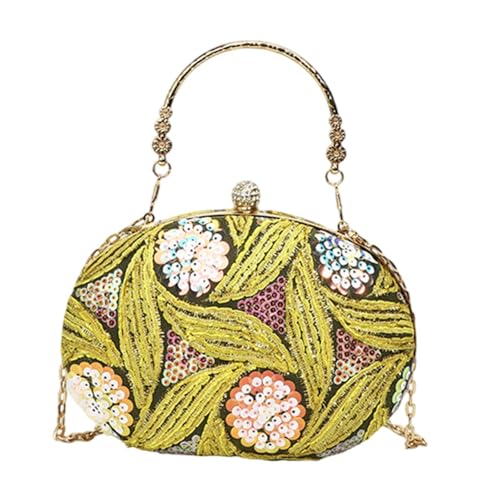 perfeclan Handtasche für Frauen -Geldbeutel Abendbeutel Umhängetasche Satchel Tragbare Hochzeit, Gelb von Perfeclan