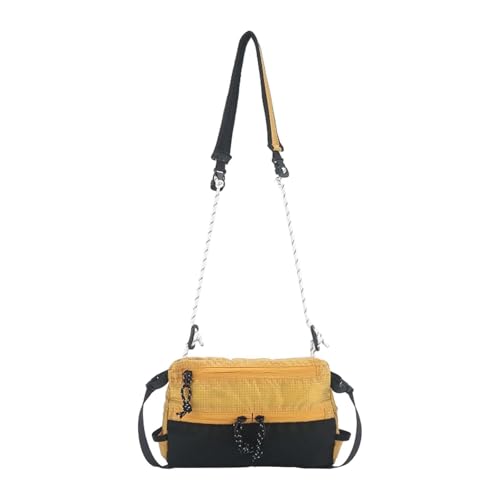 perfeclan Herren Umhängetasche Satchel mit Reißverschluss Spritzwassergeschützt Leicht Schultertasche Handtasche für Sport Outdoor Wandern, Gelb von Perfeclan