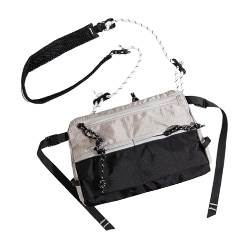 perfeclan Herren Umhängetasche Satchel mit Reißverschluss Spritzwassergeschützt Leicht Schultertasche Handtasche für Sport Outdoor Wandern, Hellgrau von Perfeclan