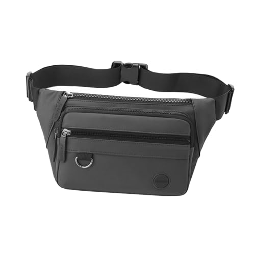 perfeclan Hüfttasche für Herren, Umhängetasche aus Oxford-Stoff, leicht, Gürteltasche für Reisen, Wandern, Pendeln, Einkaufen, Grau von Perfeclan