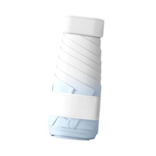 perfeclan Klappende Regenschirm kleine Regenschirm Geschenk vielseitig kompaktem Modesleichter Sonnenschutz wasserdicht für Camping -Wanderstrand, Blau von Perfeclan