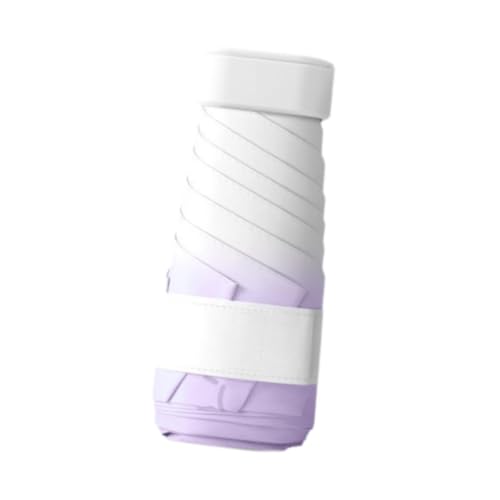 perfeclan Klappende Regenschirm kleine Regenschirm Geschenk vielseitig kompaktem Modesleichter Sonnenschutz wasserdicht für Camping -Wanderstrand, Lila von Perfeclan
