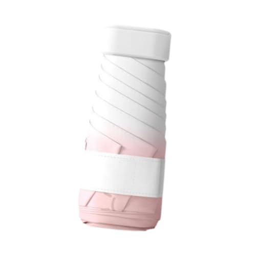 perfeclan Klappende Regenschirm kleine Regenschirm Geschenk vielseitig kompaktem Modesleichter Sonnenschutz wasserdicht für Camping -Wanderstrand, Rosa von Perfeclan