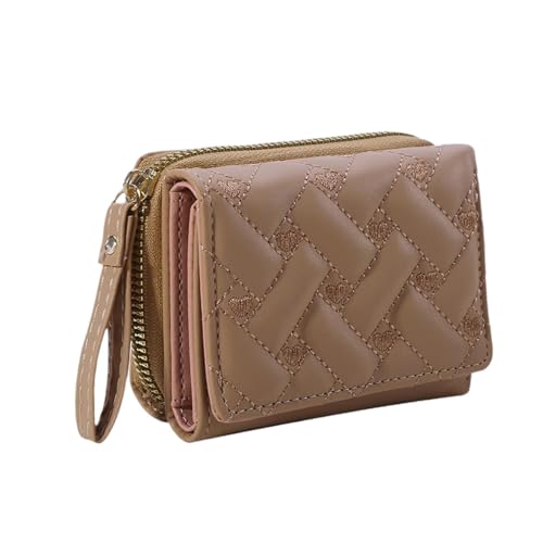 perfeclan Kleine Brieftasche Modischer Kartenhalter Tragbare bestickte Kartenbrieftasche mit Reißverschluss von Perfeclan