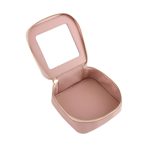 perfeclan Kleine Make -up -Tasche für Frauen Kosmetischer Organizer wasserdichte klare tragbare Mädchen Geschenk Mehrzweck niedlicher Reisetilietrücktasche, Grau Rosa von Perfeclan
