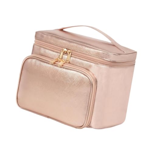 perfeclan Kosmetischer Reisetasche Waschbeutel große Kapazität Tragbarer Make-up Organizer Make-up Pinsel Organizer für Lippenstift Frauen Mädchen, Roségold von Perfeclan