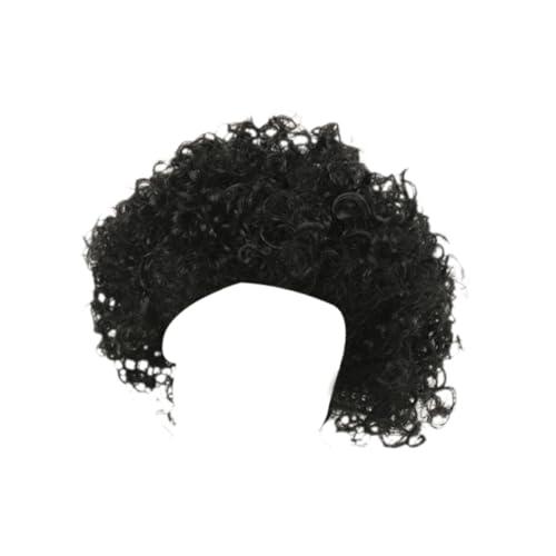 perfeclan Kostümperücke, 70er-Jahre-Heavy-Metal-Perücke, Metal-Rocker-Charakter-Kostümperücke für Frauen, Männer, Familie, Freunde, Schwarz von Perfeclan