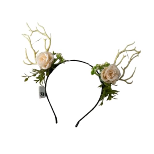 perfeclan Leuchtendes Geweih-Blumen-Stirnband mit LED-Kopfbedeckung, Haarband für Cosplay, Partygeschenk perfeclan Leuchtendes Geweih-Blumen-Stirnband mit LED-Kopfbedeckung, Haarband für Cosplay, Partygeschenk von Perfeclan