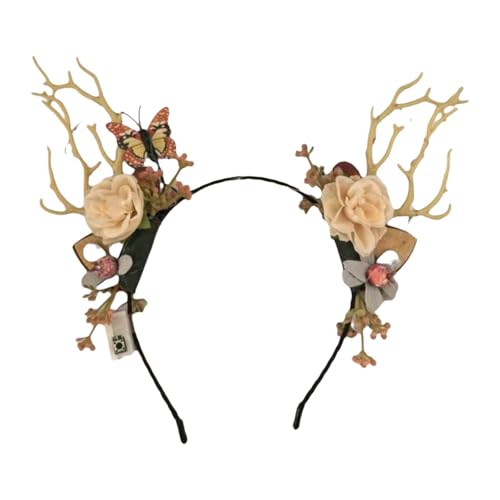 perfeclan Leuchtendes Hirschgeweih-Stirnband, Kopfbedeckung, Haarreif für Karneval, Party, Gastgeschenk, Requisite von Perfeclan