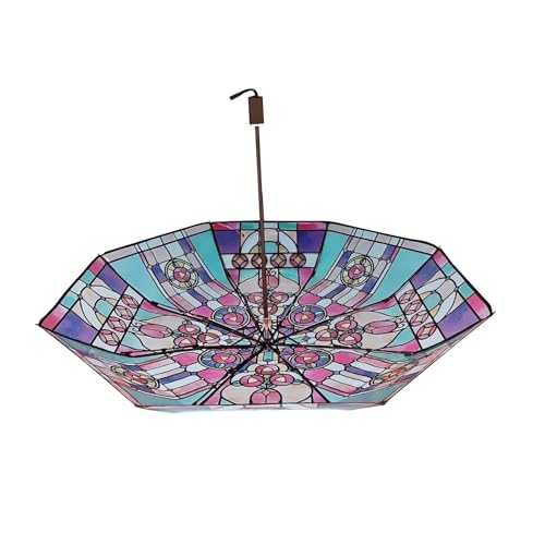 perfeclan Mehrfarbiger transparenter Regenschirm, Taschenschirm, tragbare Regenbekleidung, Dekoration für Reisen, regnerische Tage, den täglichen Gebrauch, für von Perfeclan