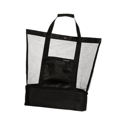 perfeclan Mesh Beach Tasche Frauen Kühlertasche für Party -Picknick im Freien Snacks Rucksack, Schwarz von Perfeclan
