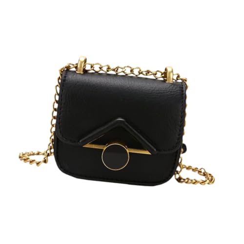 perfeclan Mini-Schultertasche für Damen, stilvolle kleine Umhängetasche für den Weg zum Einkaufen, Schwarz von Perfeclan