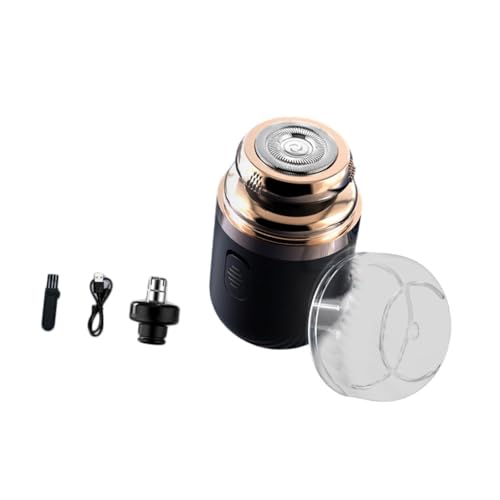 perfeclan Mini- mit Nasenhaar-Scherkopf, leicht zu reinigen, kompakter kabelloser Reiserasierer, Bartschneider für den Schnurrbart zu Hause im Freien, Schwarz von Perfeclan