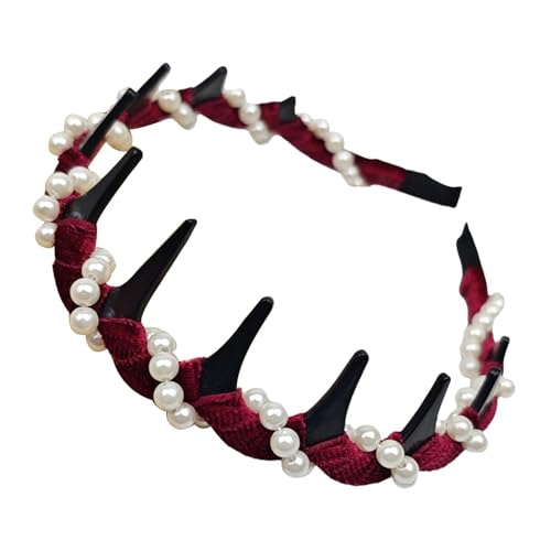 perfeclan Modisches Stirnband, elegantes Haar-Accessoire, gewelltes Haarband für Teenager, Geschenke für Mädchen, Rot von Perfeclan