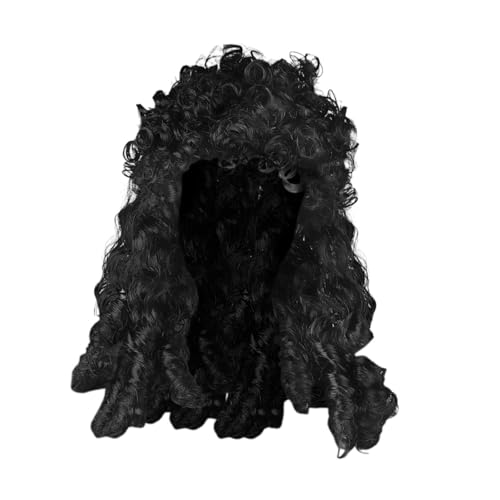 perfeclan Piratenkapitän-Perücke, Cosplay, synthetisch, Rock, Halloween für Männer, lange lockige schwarze Perücke, Partykostüm für Partyfotografie perfeclan Piratenkapitän-Perücke, Cosplay, synthetisch, Rock, Halloween für Männer, lange lockige schwarze Perücke, Partykostüm für Partyfotografie von Perfeclan