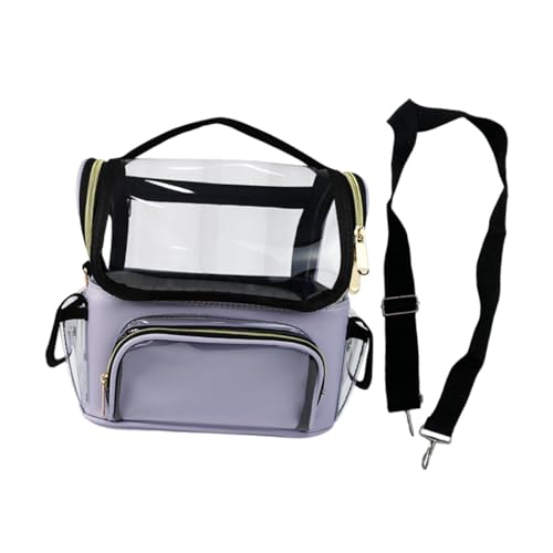 perfeclan Reise-Kosmetiktasche, transparenter Make-up-Pinselhalter, Must-haves für Make-up-Artists, Make-up-Tasche, Make-up-Organizer für Make-up-Artists-Frauen, Violett perfeclan Reise-Kosmetiktasche, transparenter Make-up-Pinselhalter, Must-haves für Make-up-Artists, Make-up-Tasche, Make-up-Organizer für Make-up-Artists-Frauen, Violett von Perfeclan