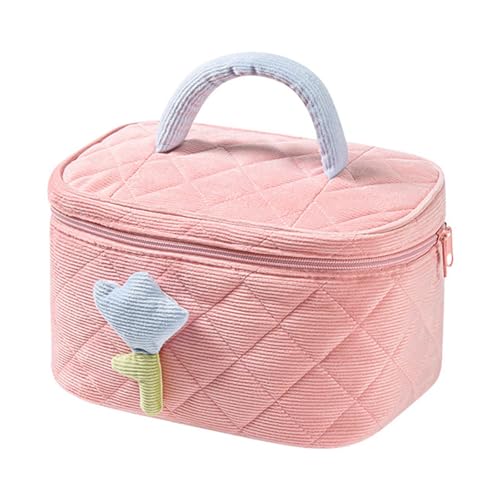 perfeclan Reise-Make-up-Tasche, kompakt, niedlich, Reise-Kulturtasche für Freundin, Frauen, Ehefrau, Mutter, Rosa von Perfeclan