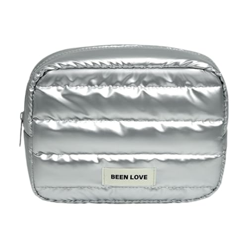 perfeclan Reise-Organizer, Badezimmer-Make-up-Tasche, elegante, multifunktionale Kosmetiktasche für Damen, Aufbewahrungstasche für Pinsel-Set, Zubehör, Silbrig perfeclan Reise-Organizer, Badezimmer-Make-up-Tasche, elegante, multifunktionale Kosmetiktasche für Damen, Aufbewahrungstasche für Pinsel-Set, Zubehör, Silbrig von Perfeclan