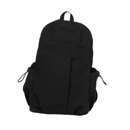 perfeclan Rucksack-Aufbewahrungstasche, große Kapazität, Seitentaschen, Trendige, wasserdichte Büchertasche, Schultasche für Reisen, Arbeit, Wandern, Damen, Schwarz von Perfeclan