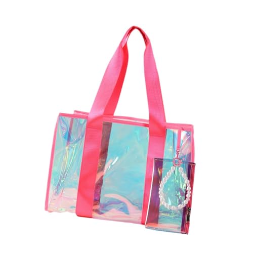 perfeclan Strandtasche Umhängetasche für Frau Frauen große Kapazität PVC wasserdicht für Schwimmbad im Freien Sport im Outdoor -Fitnessstudio, Rosa von Perfeclan