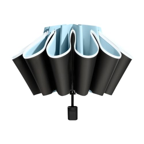 perfeclan Taschenschirm, wetterfest, für Sonne und Regen, tragbarer Regenschirm für Männer und Frauen, Blau von Perfeclan